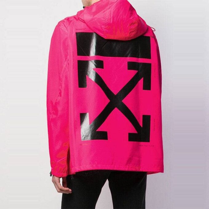 Large Arrow Back Printing Windproof Jacket Red