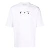 Large Arrow Pattern Printing Round Neck Short Sleeve White