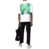 Large Arrow Pattern Printing Round Neck Short Sleeve White