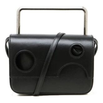 Leather 21 Flip Single-Shoulder Bag Black