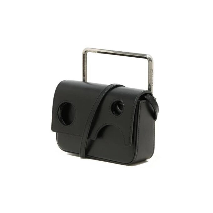 Leather 21 Flip Single-Shoulder Bag Black