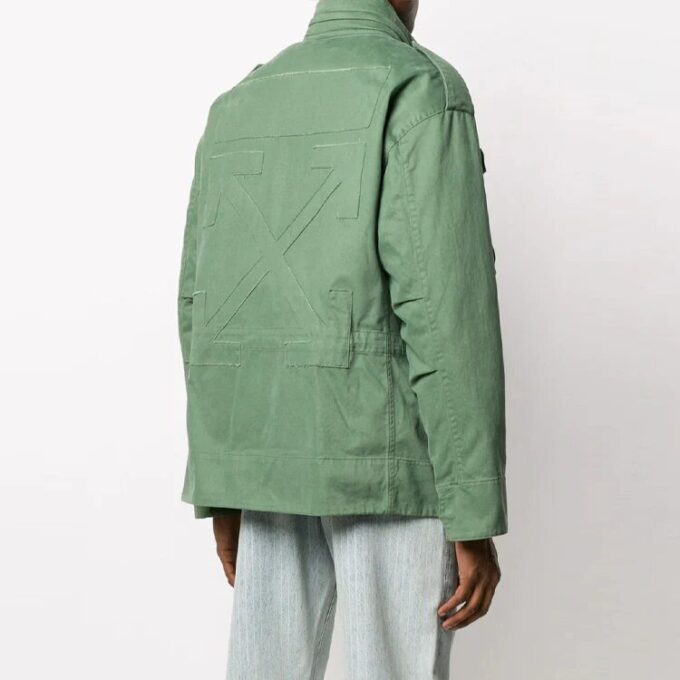 Logo Alphabet Classic Multiple Pockets Jacket Version Green