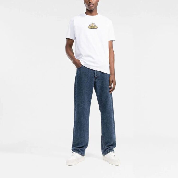 Logo Alphabet Printing Arrow Short Sleeve White