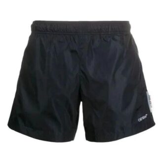 Logo Applique Sports Swimming Trunks Men’ s Black