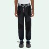 Logo Arrow Printing Drawstring Sports Long Pants Slim Fit Version Black