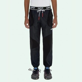Logo Arrow Printing Drawstring Sports Long Pants Slim Fit Version Black