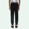 Logo Arrow Printing Drawstring Sports Long Pants Slim Fit Version Black
