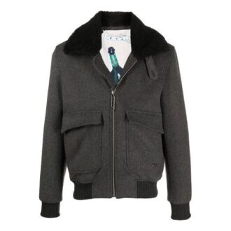 Logo aviator Jacket Loose Fit Gray