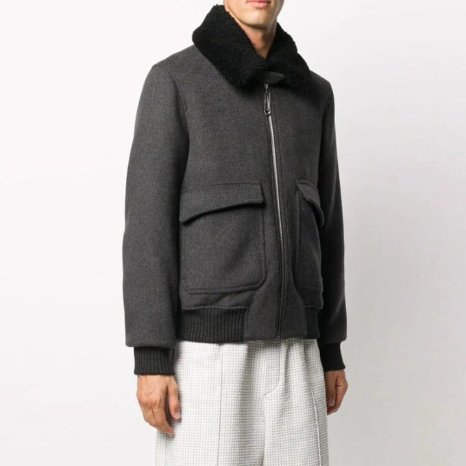 Logo aviator Jacket Loose Fit Gray