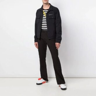 Logo Casual Pants Slim Fit Version Black