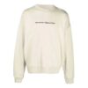 Logo Embroidered Solid Color Long Sleeves Loose Fit Beige