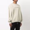 Logo Embroidered Solid Color Long Sleeves Loose Fit Beige