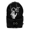 Logo Graffiti Alphabet Printing Zipper Multiple Pockets backpack schoolbag Black