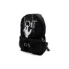 Logo Graffiti Alphabet Printing Zipper Multiple Pockets backpack schoolbag Black