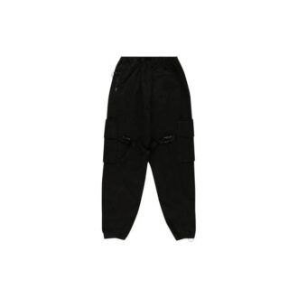 Logo Multiple Pockets Cargo Casual Pants Black