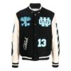 logo patch varsity jacket “Black”