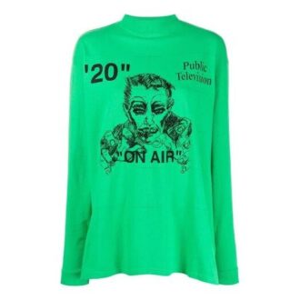 Logo Portrait Embroidered Long Sleeves Unisex Green