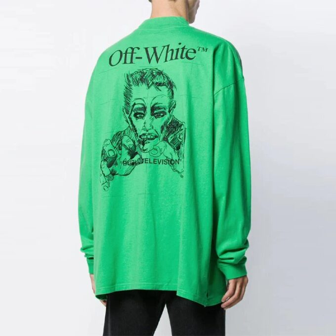 Logo Portrait Embroidered Long Sleeves Unisex Green