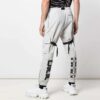 Logo Print Cargo Pants Functional Casual Pants light grey