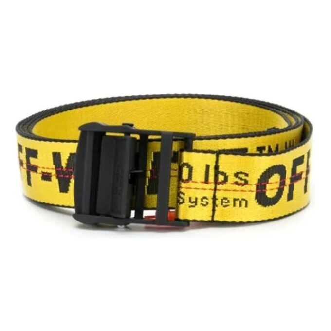 Logo Printed Belt Wide 3.5cm Yellow