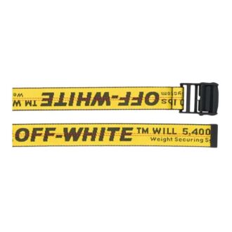 Logo Printed Belt Wide 3.5cm Yellow