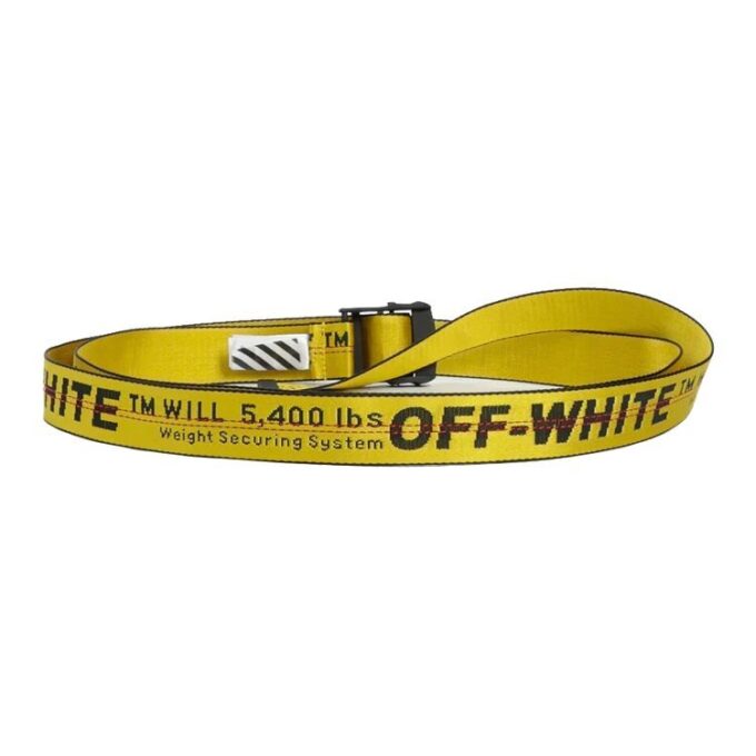 Logo Printed Belt Wide 3.5cm Yellow