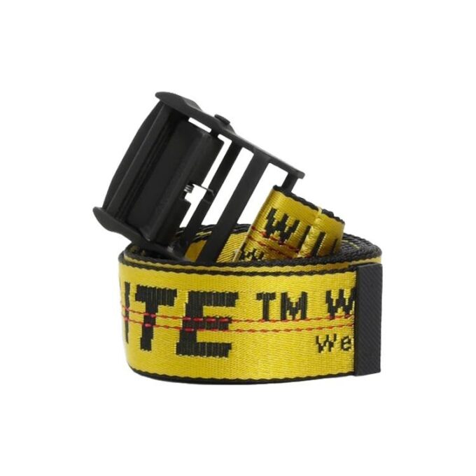 Logo Printed Belt Wide 3.5cm Yellow
