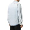 Logo Printed Long-Sleeve Denim Shirt Men Blue