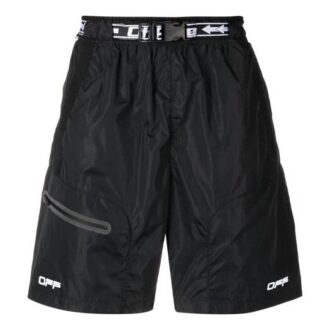 Logo Printing Belt Cargo Sports Shorts Version Black