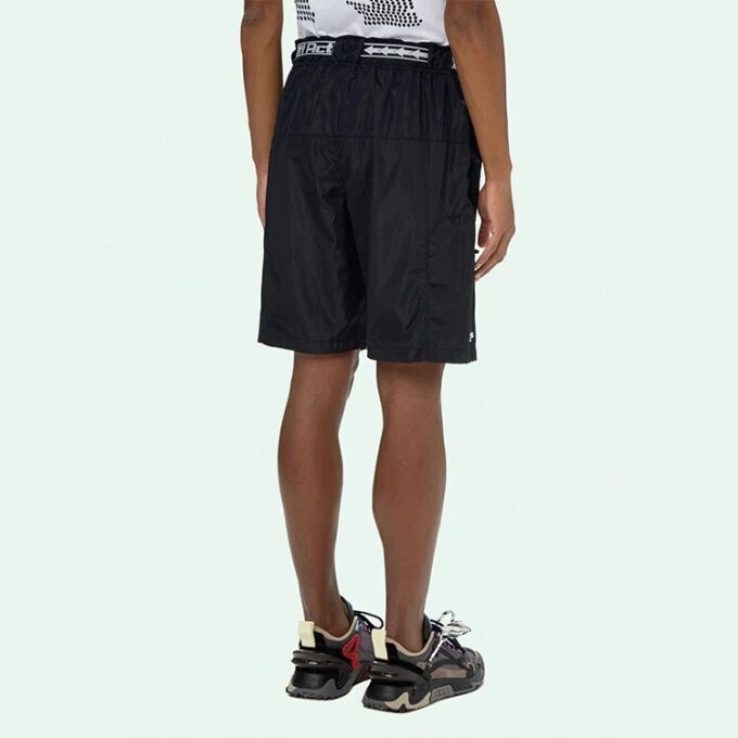 Logo Printing Belt Cargo Sports Shorts Version Black