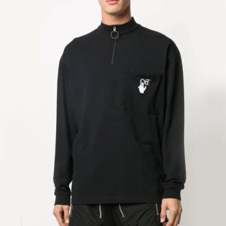 Logo Printing Long Sleeves Sports Black