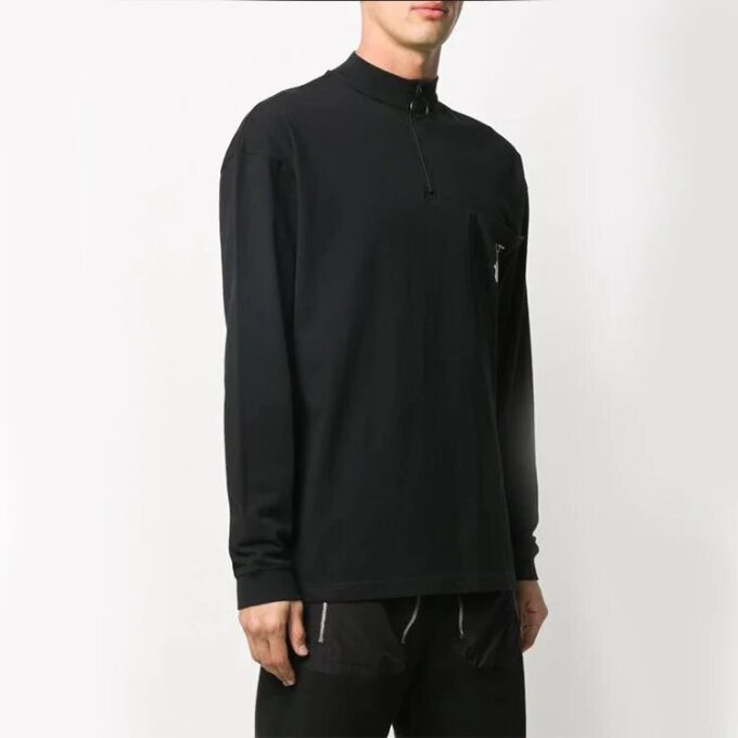 Logo Printing Long Sleeves Sports Black