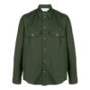 Logo Printing Solid Color Long Sleeves Shirt Version Green