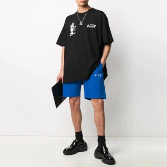 Logo Printing Sports Shorts Slim Fit Version Blue