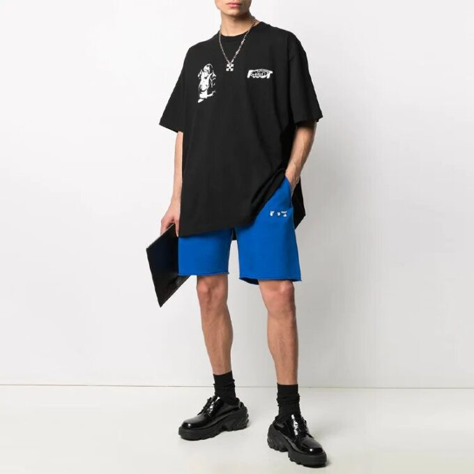 Logo Printing Sports Shorts Slim Fit Version Blue