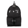 logo Printing Zipper Multiple Pockets backpack schoolbag Black