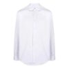 Logo Solid Color lapel Long Sleeves Shirt Version White