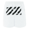 Logo Stripe Printing Pocket Shorts Loose Fit White