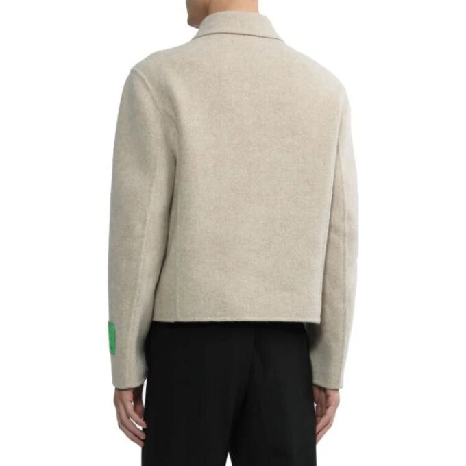 Logo-Tag Wool-Blend Jacket