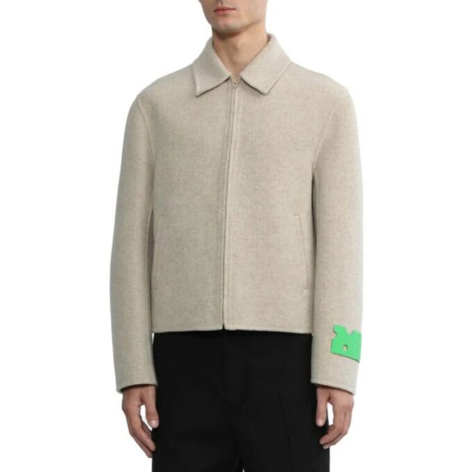 Logo-Tag Wool-Blend Jacket