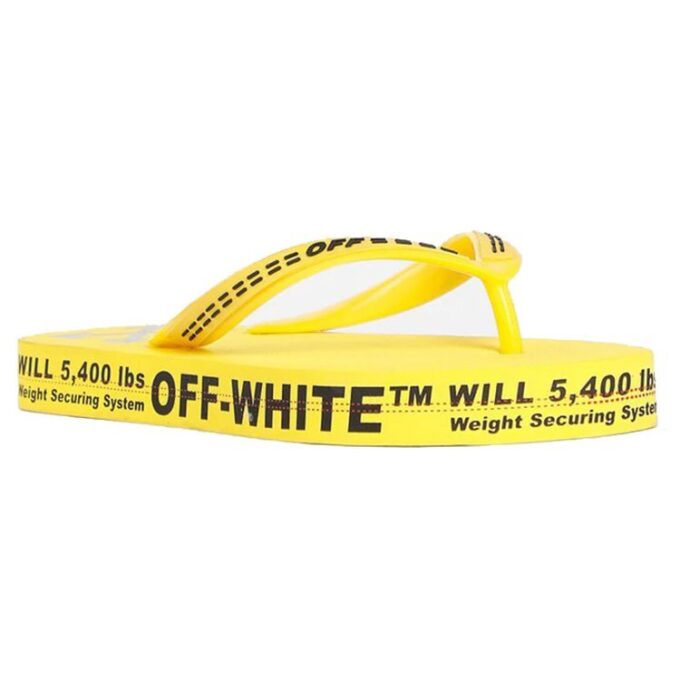 Logo Typographic Flip Flop Fashion Yellow Slippers