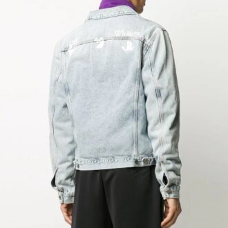 LogoBleachJean Jacket Men’ s Light Blue