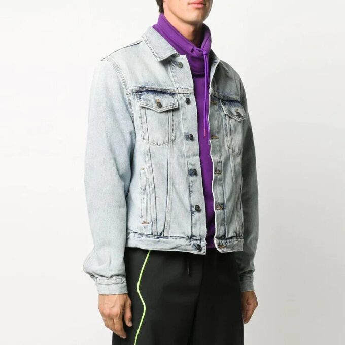 LogoBleachJean Jacket Men’ s Light Blue