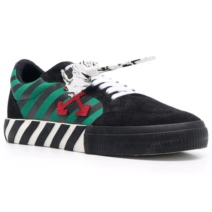 Low Vulcanised Low-Top Sneakers Black/Green