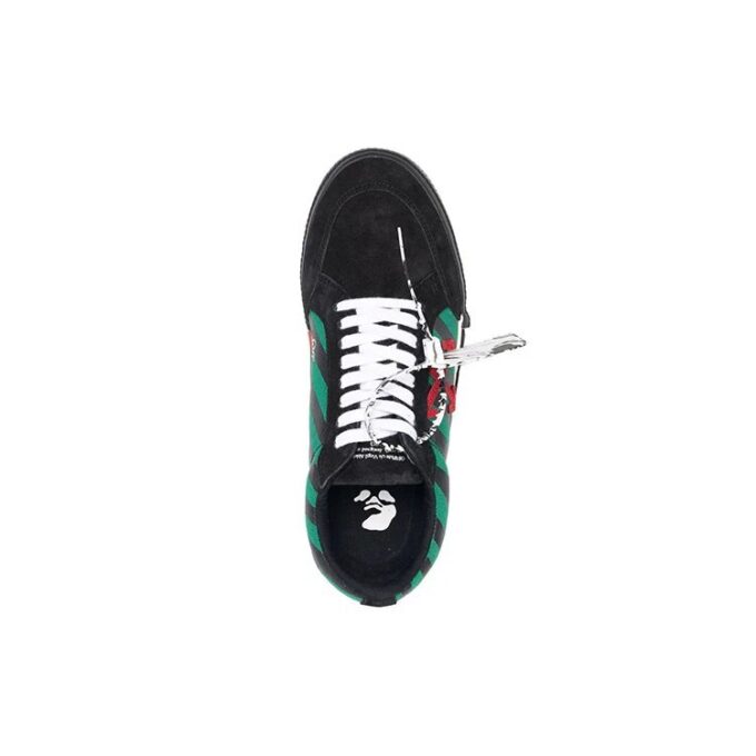 Low Vulcanised Low-Top Sneakers Black/Green