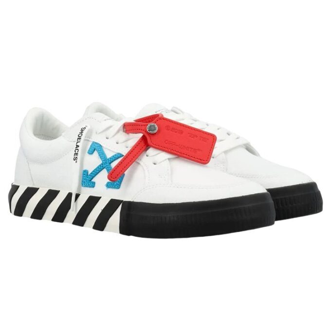 Low Vulcanized Canvas Sneaker “White Blue Black Red”