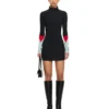 Lycra Color Insert Mini Dress