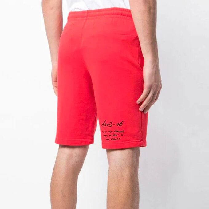 Men’ s Mona Lisa Printed Track Shorts Red