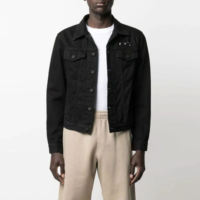 Men’ s SS21 Arrows-print Oversized Jeans Black