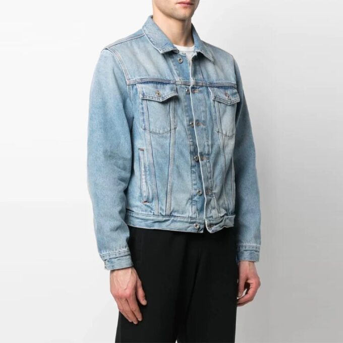 Men’ s SS21 Logo Jeans Jacket Oversize Blue
